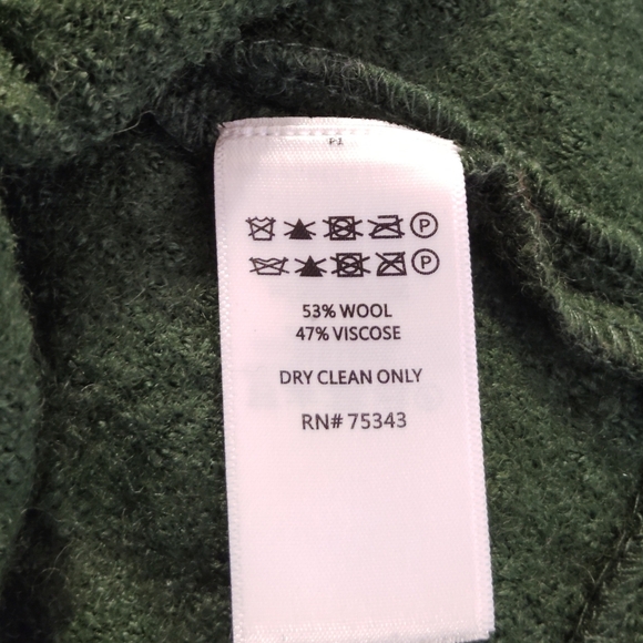 Rachel Zoe Wool Blend Green Open Front Cardigan Sweater Coat Sz-L - Picture 4 of 5